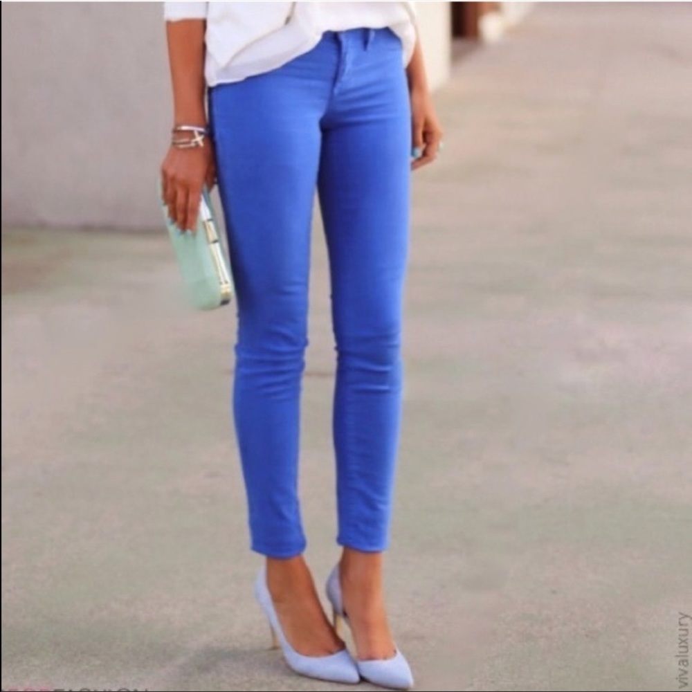 J Crew Blue Colored Matchstick Jeans